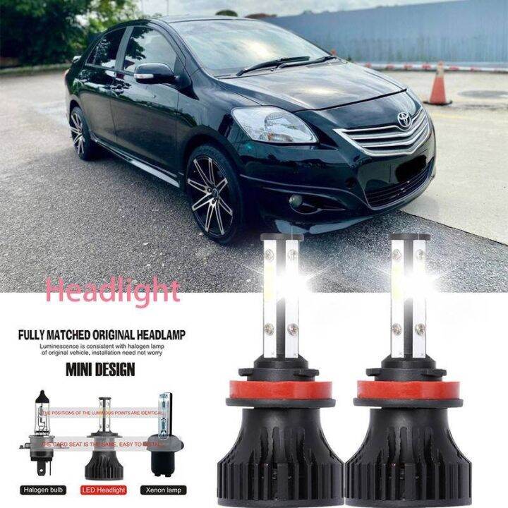 ไฟหน้ารถยนต์-led-40w-6000k-สีขาว-สําหรับ-toyota-vios-2004-2007-2pcs