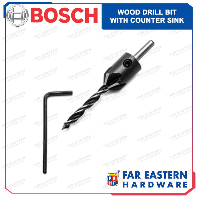 BOSCH Drill Bit for Wood with Countersink 4mm 5mm 6mm 8mm RBAC Lazada PH