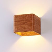 Modern Simple Bedside Wall Lamp Lighting Background Light Wood Grain Bedroom Living Room Corridor Restaurant Ho Wall Lamp