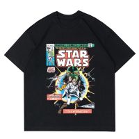 เสื้อยืดคอกลมเสื้อยืดสีขาวเสื้อยืด ลาย STAR WARS สไตล์วินเทจ | เสื้อยืด ลายการ์ตูน STARWARS VINTAGE | เสื้อยืด พิมพ์ลาย