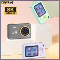 CUWRYG แบบพกพาได้ การถ่ายภาพ8K การเล่น MP3 เด็กนักเรียนสำหรับเด็ก ระดับเริ่มต้น กล้องซีซีดี กล้องดิจิตอล HD