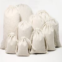 【hot】 10Pcs/lot Cotton Drawstring Storage Christms Wedding Plain Reusable Organize Dustbag Sacks