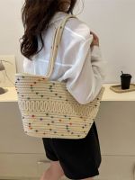 Uniqlo New Fashion version Korean ins hand-woven bag for women 2023 new popular niche woven bag vegetable basket shoulder handbag