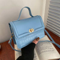 Womens Bag New Solid Color Trendy Texture Crossbody Womens Bag Simple Casual Shoulder Bag Flip Lock Small Square Bag