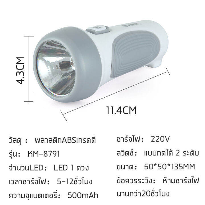 4สี-kamisafe-ไฟฉาย-ชาร์จไฟบ้าน-led-1-ดวง-สปอตไลท์-ไม่กินไฟ-ไฟฉายพกพาสะดวก-แบตเตอรี่500mah-ไฟฉุกเฉิน-ไฟฉายราคาถูก