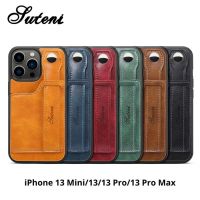 Suteni เคสโทรศัพท์มือถือหนัง แบบแข็ง มีสายคล้องมือ สําหรับ iPhone 13 Pro Max Mini