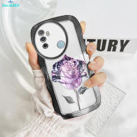 เคส ZeroQiQi สำหรับ OPPO A31 2020 A33 2020 A53 2020 A54 A54 2021เคสโทรศัพท์ดอกไม้สีม่วงกุหลาบเคสโทรศัพท์มีลายเคสโทรศัพท์ขอบหยักซิลิโคนชุบเคสโทรศัพท์กรอบเคสป้องกัน