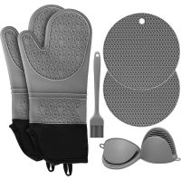 68UE Oven Mitts And Pot Set Hot Pads Potholders Heat Resistance Protecting Hands Tool Perfect for Kitchen Baking Cooking