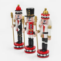 Ajigo【Hot Sale】 3 pcs ไม้ Nutcracker เครื่องประดับไม้ Nutcracker งานฝีมือคริสต์มาส Nutcracker ตกแต่ง