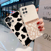 AKABEILA Leopard Spuare Straight Edge Silicone Phone Case for Samsung A12 A31 A51 A71 4G A32 A52 A50 A30S A50S Covers Fashion Casing IPhone Covers