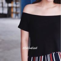 natchakloset | offshoulder ปาดไหล่ผ้าเรย่อน 3สี