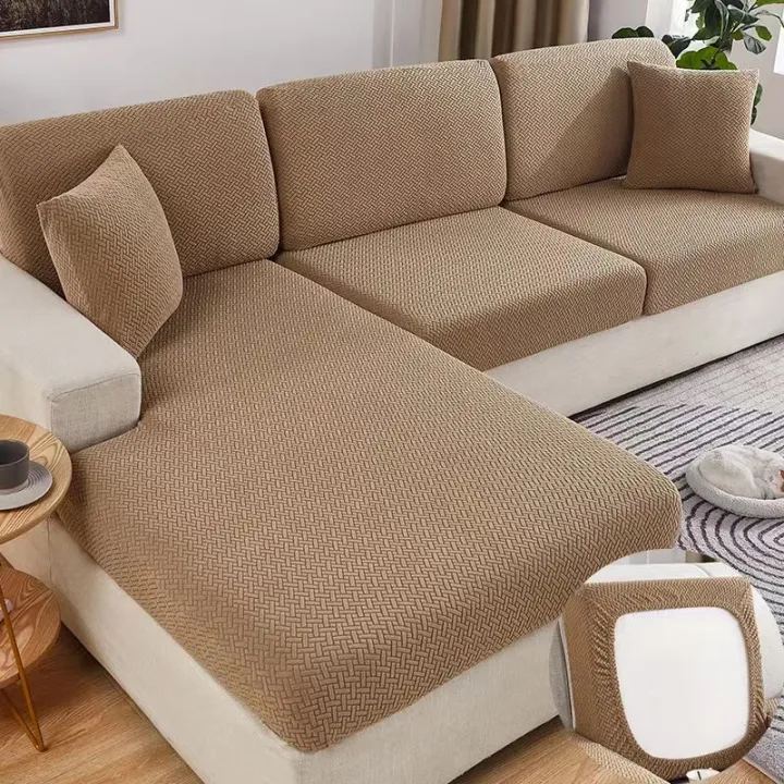 Elastic Jacquard Sofa Seat Cover Patchwork Sofa Cover Thick Large 1/2/3 Seater L Shape Universal Slipcover