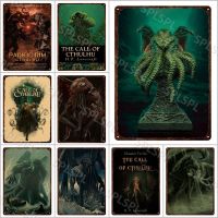 Zhongqingshop H. P. Lovecraft Cthulhu แผ่นพิมพ์โลหะ-ภาพยนตร์สยองขวัญ Decor ป้ายดีบุกโปสเตอร์-Vintage ผับบาร์ป้ายตกแต่งโลหะดีบุกป้าย Plaques