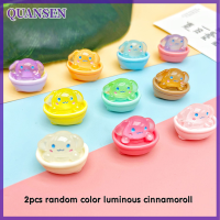 QUANSEN 2pcs Creative LOVELY Luminous Resin เครื่องประดับสุนัข Kawaii ตกแต่งเครื่องประดับการ์ตูน