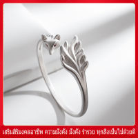 RY-กำไลนำโชค จิ้งจอกเก้าหาง S925 สร้อยข้อมือฟ็อกซ์เงินเปิดสร้อยข้อมือปรับได้ผู้หญิงแฟชั่นบุคลิกภาพทำให้คุณสวยขึ้น