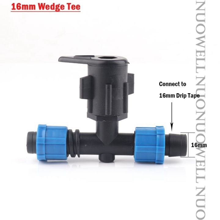 5pcs-16mm-micro-irrigation-drip-tape-connectors-tee-end-plug-fittings-threaded-lock-pipe-hose-joint-garden-hose-water-connector