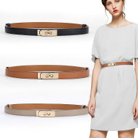 2021 New Luxury nd High Quality Women Real Leather 1.8cm Width Belts Golden Lock Buckle Dress Jeans Sweater Waistband Belt