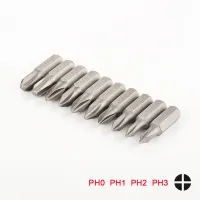 10pcs Phillips Bit Set CRV 1/4 Inch 6.35mm Hex Shank Electric Screwdriver 25mm PH0 PH1 PH2 PH3 Bits For Power Tools Drills  Drivers