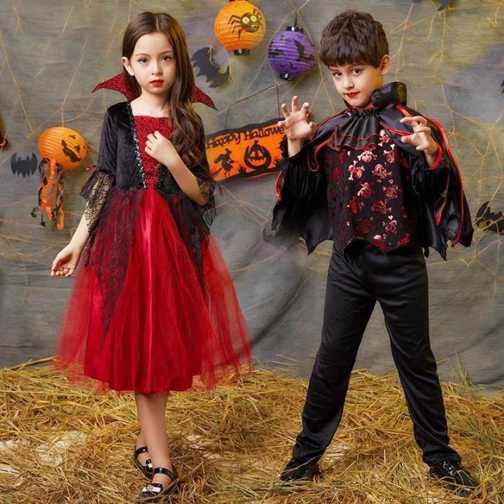 Easor Halloween Costume For Kids Boy Girls Gothic Vampire Costume ...