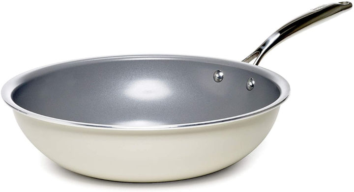 Goodful Kitchen Cream Goodful 11-Inch Ceramic Nonstick Frying Pan