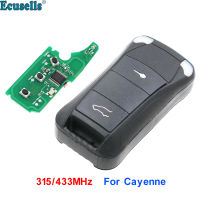 กุญแจรีโมท2ปุ่ม315MHz/433Mhz สำหรับ Porsche Cayenne 2004-2011พร้อมชิป ID46 Uncut HU66 Blade