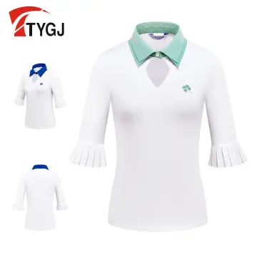 Golf Polo Shirt for Women Cotton Summer Short Sleeves Collar Quick