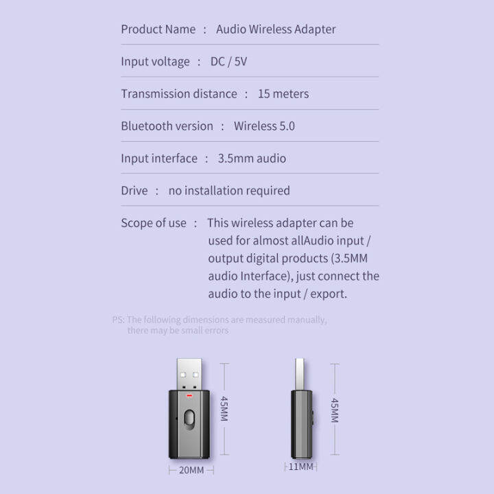 chgys-usb-อะแดปเตอร์เสียงรถยนต์-ตัวรับสัญญาณบลูทูธแฮนด์ฟรีบลูทูธ5-0