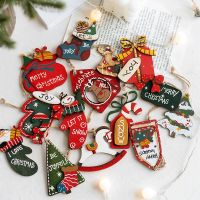 【FCL】☫☌✑  Pendants Xmas Hanging Ornaments Wood Crafts for New Year 2022 Decorations