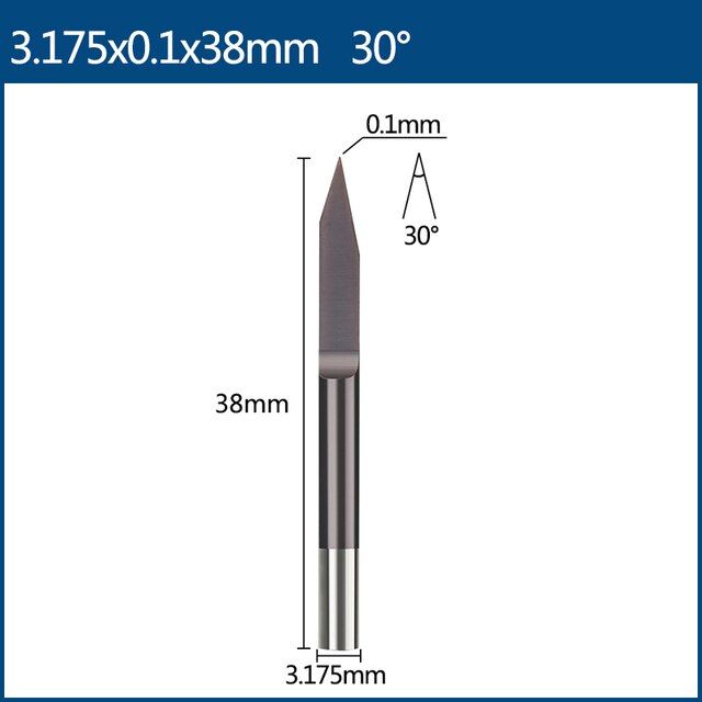 pcb-แกะสลักบิต3-175มิลลิเมตรก้าน-v-รูปร่างแกะสลักบิต-pcb-3d-ตัดกัด30องศาเคล็ดลับ0-1-0-2มิลลิเมตร-end-mill-cnc-เครื่องมือกัด