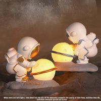 △♟☃ Astronaut Table Lamp Resin Planet LED Lamp Nightlights Bedroom Bedside Night Light Desktop Ornament Home Decoration Night Light