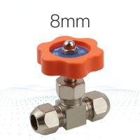 Tube OD 8mm Nickel-Plated Brass Plug Needle Valve