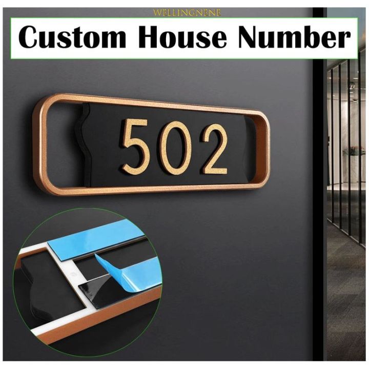 Customize House Numbers Acrylic Self-adhesive Door Number Sticker ...