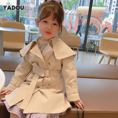 YADOU Girls Windbreaker Jacket Fashion Kids Clothing Baby Mid-Length Top x78