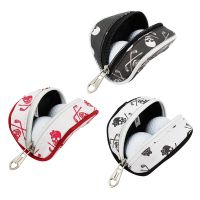 1 Pcs Mini Golf Ball Bag Portable PU Leather Holder Storage 2 Balls And 3 Tees Golf Waist Pack Zipper Closure Carabiner