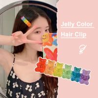 1Pc Bears Jelly Candy Mix Color Animal Hair Clips for Women Girls Barrette Hairpin Duckbill Alligator Clip Hair Styling Tool