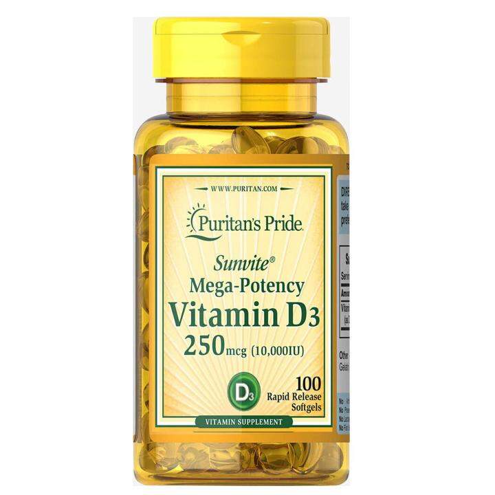 Puritans Pride 35872 Expiry 12 2023 Mega Potency Vitamin D3 10 000