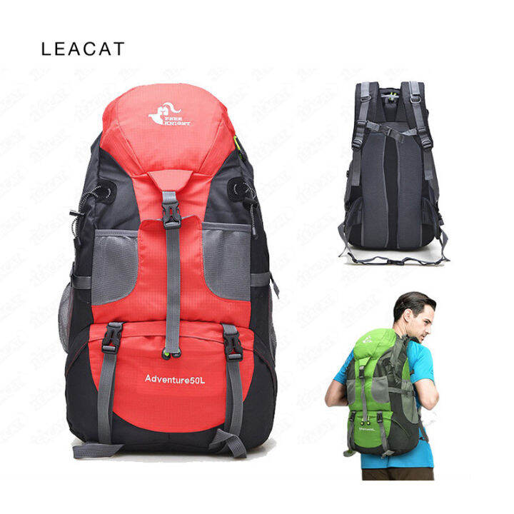 ฟรีอัศวินปีนเขากระเป๋าเป้สะพายหลัง-50l-กันน้ำกลางแจ้ง-r-ucksack-ขี่จักรยานเดินป่ากระเป๋าเป้สะพายหลังเดินป่าตั้งแคมป์กระเป๋ากระเป๋าเป้สะพายหลังภูเขา