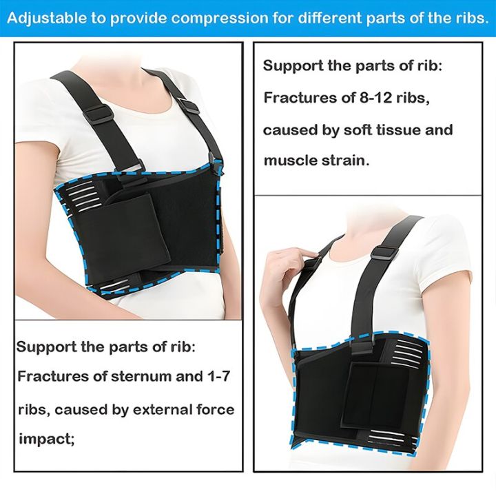ฟรีเมื่อซี่โครงหักซัพพอร์ตหน้าอกกระดูกซี่โครงหักการบีบอัดทางสายซี่โครงเข็มขัดพยุงลำตัวสำหรับซี่โครงที่แตกหักเพื่อ-relief-ป้องกันอาการปวด