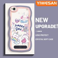 YIWESAN เคสสำหรับ Xiaomi Redmi 4A 5A 6A หมีกระต่ายสีสันสดใสมาการองเคสมือถือกันกระแทกแบบใสนิ่มเคสซิลิกาเจลโปร่งใสลายกล้องถ่ายรูปเก๋ไก๋