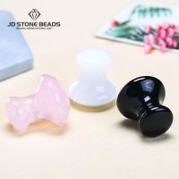 Natural Rose Quartz White Jade Mushroom Stone Eye Neck Massage Roller Facial Massage Care Slimming Health Beauty Tools