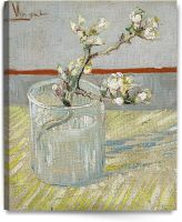 ก้านของดอกดอกไม้อัลมอนด์ในแก้ว Vincent Van Gogh ขั้นตอนก่อนทำศิลปะผ้าใบ Giclee ศิลปะบนผนังสำหรับ30x24การตกแต่งบ้าน