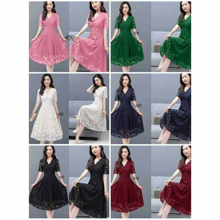 Dress Manuela - Dress brukat brokat - Dress pesta wanita - Dress Natal