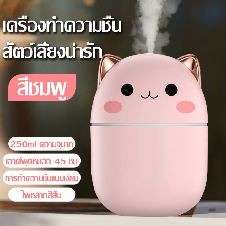 250ml-เครื่องพ่นไอน้ำ-เครื่องทำความชื้น-เครื่องพ่นไอน้ำอโรม่า-เครื่องพ่นไอน้ำ-เครื่องฟอกอากาศ-เครื่องพ่นอโรม่า-humidifier-led-diffuser-usb