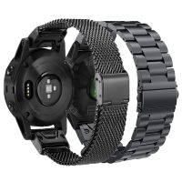 [HOT CHALIUIUILILXWE 607] สายสายเหล็กสเตนเลสแนวสปอร์ต26มม. 22มม. สำหรับ Garmin Fenix 7X 7 6สาย Fenix6โซลาร์เซลล์5 /Epix/instinct 2 /Descent Mk2i สายนาฬิกาข้อมือ