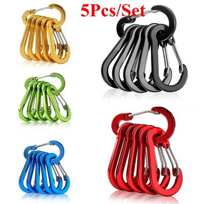 5Pcs Tools Carabiner Outdoor Backpack Camping Climbing Booms Fishing Hook Keychain Lock Buckle Snap Clip