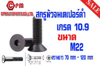 สกรูหัวจมเตเปอร์ เกลียวมิล (เกรด10.9) ขนาด M22