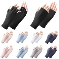 ✵♦ 2022 Summer Anti-uv Fingerless Gloves Semi-finger Driving Glove Ice Silk Half Fingers Gloves Sunscreen Breathable Thin Mittens