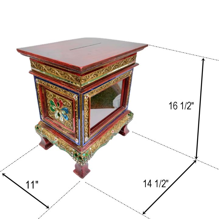 ตู้ไม้-ตู้รับบริจาค-แกะสลัก-ตู้แกะสลัก-สไตล์-ล้าน-นา-donation-cabinet