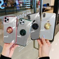 [Phone case]สำหรับ iPhone 11 CaseMetalRing Holder Plated สำหรับ iPhone 13 14 Pro12 7 8 Plus XR X13 Mini2020 Case