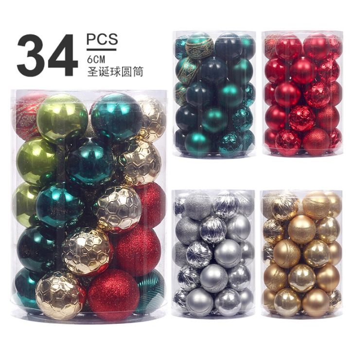 cod-new-cross-border-decorations-6cm-34pcs-barrel-special-shaped-ball-package-tree-pendant